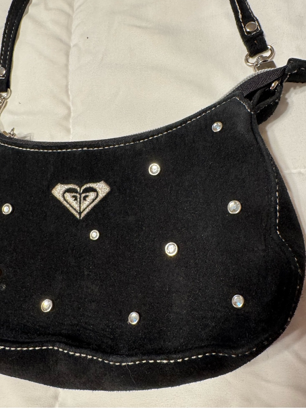 Vintage Roxy Black Rhinestone Shoulder Bag - Picture 13 of 13